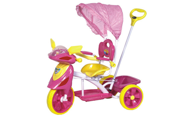 金六一粉色三轮卡通童车