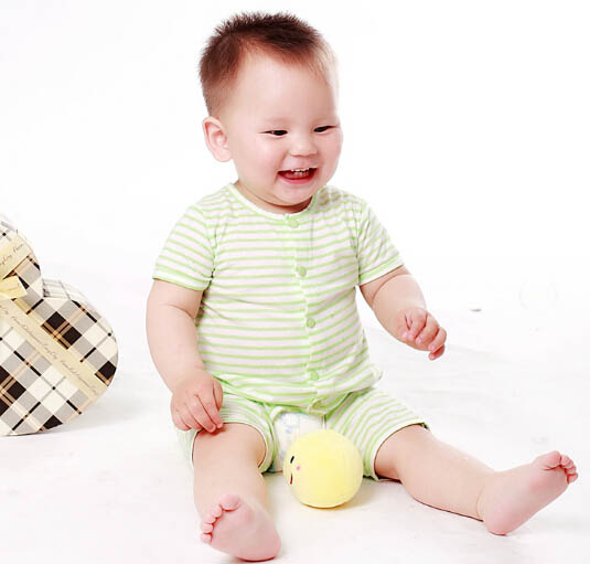 贝茜蒂条纹连体爬爬服